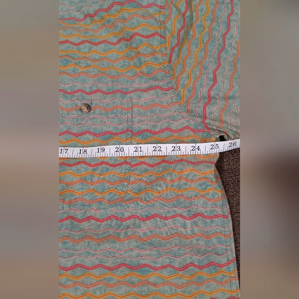 ORVIS Men’s Button Front Sz XL 100% Cotton Aztec Print Outdoors Shirt Zig Zag - Picture 4 of 6